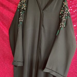 Embroidered Black Kimono